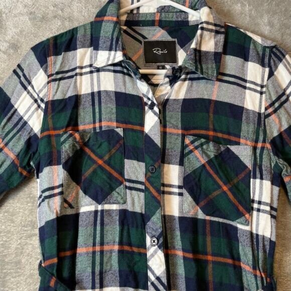 Rails Nadine Button Down Shirt Dress Plaid Flannel Size XS - Picture 2 of 8